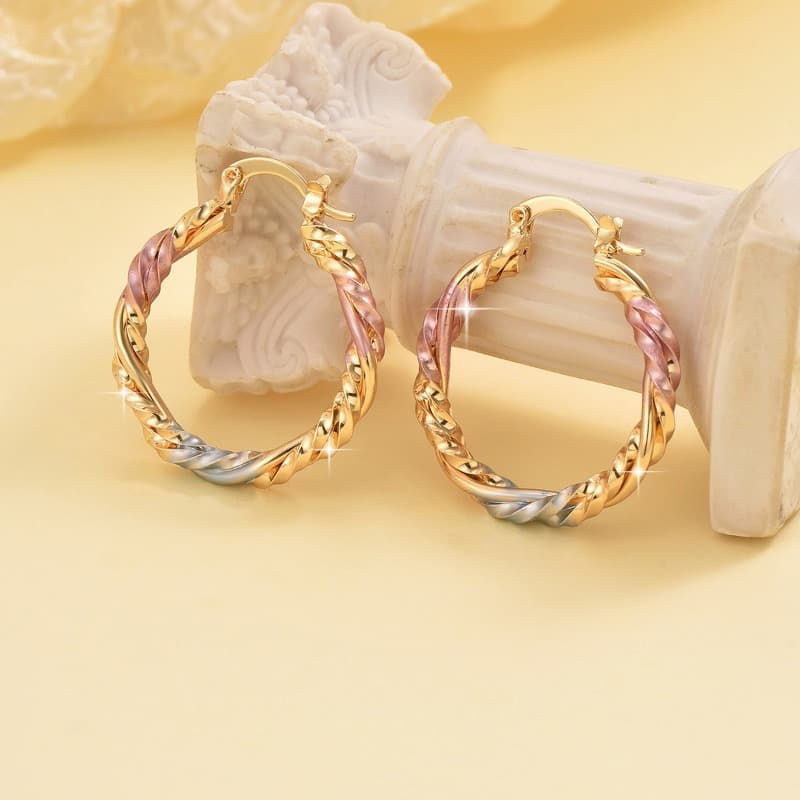 TEMU 1 Pair Of European And Pure Hand-painted Design Women's Jewelry, Spiral Earrings, Christmas, Valentine's Day, Thanksgiving And Anniversary Gifts, For Mothers And Daughters - Elegant Jewelry