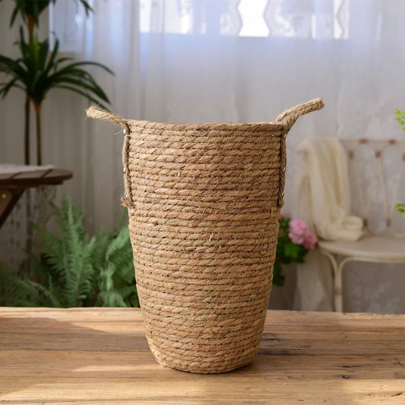 TEMU Large Wicker And Grass Woven Vase For Living Room Flower Arrangements, Modern Minimalist Dried Flower Container, Nordic Style Home Decor Planter. Gardening Gift