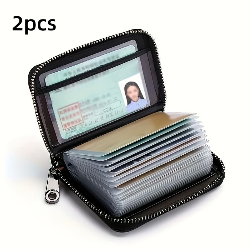 TEMU 2 Ultra-thin Anti-theft Rfid Card Pouches - 20-slot Metal- Wallets | Men/women Zipper Design | Christmas/birthday Gift For Boyfriend | Girlfriend/husband/wife | Durable Storage Box