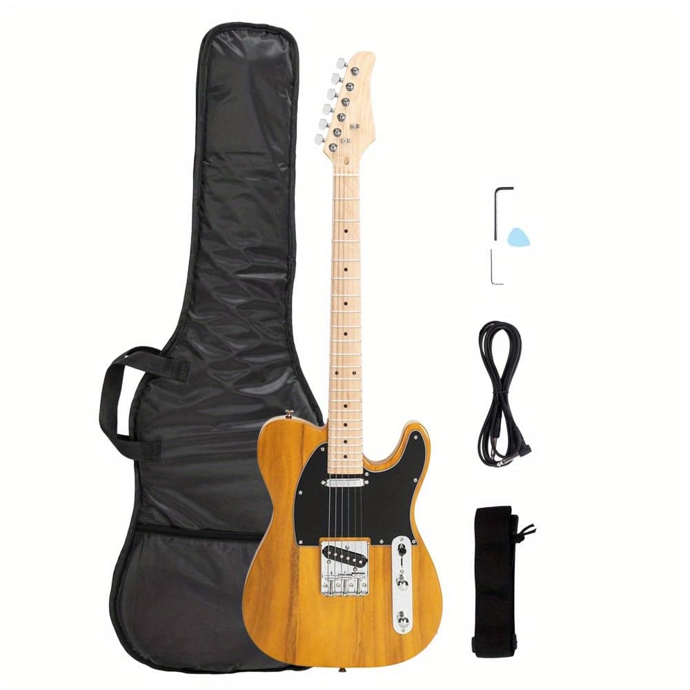 TEMU Maple Fingerboard Gtl Electric Guitar Ss Pickup Transparent Yellow
