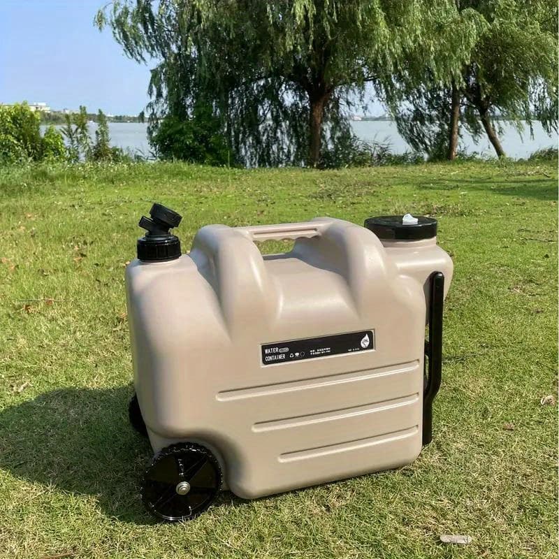 TEMU 7.4gal/ 28l Water Bucket With Wheels And Pull Rods - Portable Large Capacity Pe Square Water Container - For Outdoor Camping, Hiking & Picnics - Ideal Gift For