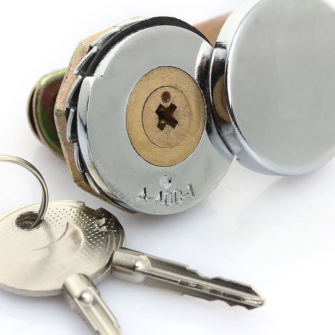 TEMU Heavy-duty 16mm Cam Lock Padlock With 2 Keys - Non-electric Security Lock For Doors, Cabinets, Mailboxes, Drawers - Durable Metallic Construction
