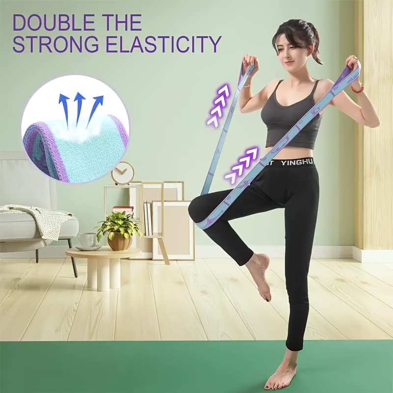 TEMU Yoga Stretching Strap | Pilates , Flexible, Stackable, Medium Tension, Perfect For Dance, Yoga, Pilates, Gymnastics, Fitness, Made Of Nylon