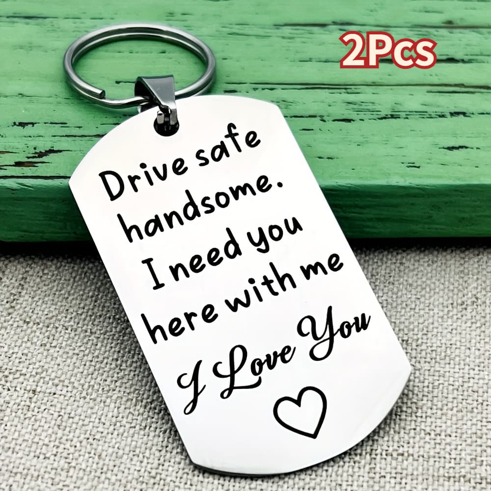 TEMU 2pcs Gifts For Boyfriend Valentine's Day Gifts For Husband Birthday Gift For Men Here Trucker Gift Keychain Gift For Women