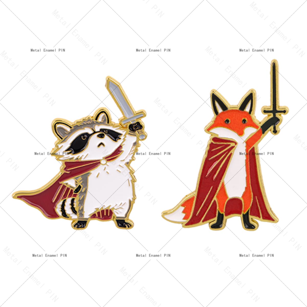 TEMU Set Of 2 Enamel Pins Featuring A Raccoon And , Perfect For Backpacks, Clothing, Or As Gifts In Of Fashion Additions