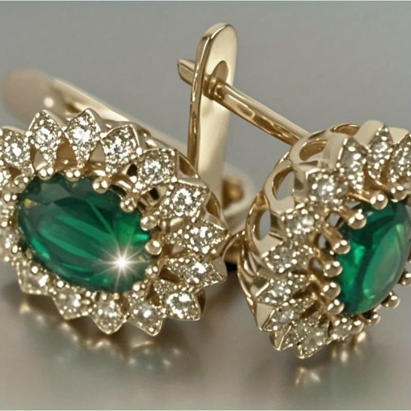 TEMU Advanced And Elegant Earrings With Synthetic Zirconia, High-grade Oval Sun Flower Earrings, Easy And Versatile For Daily Use, Holiday And Anniversary Gifts ()