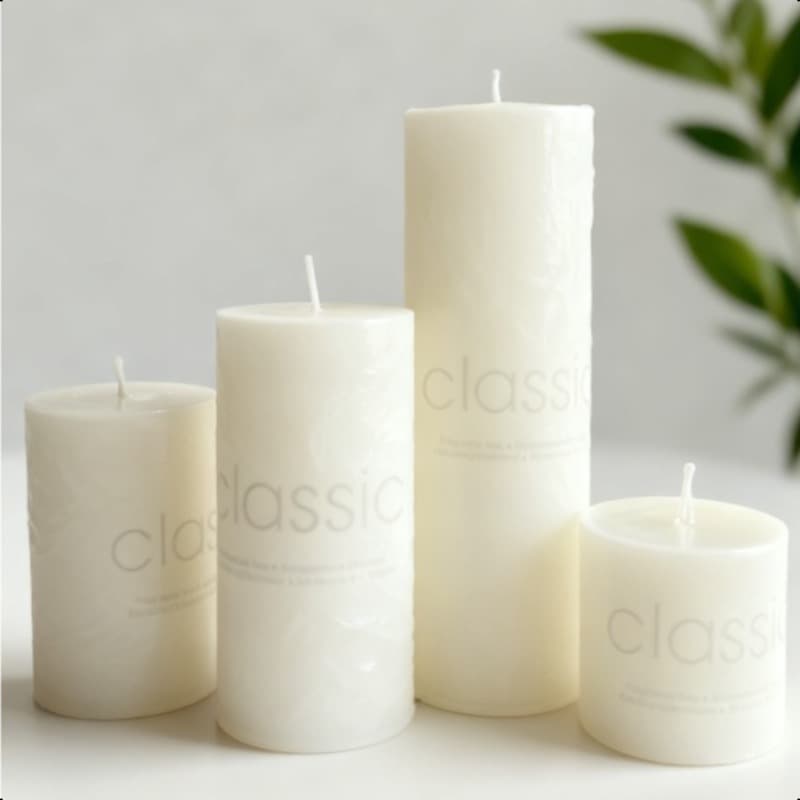 TEMU Unscented White Tall Pillar Candles 5cm - Includes (5cm/ 7.5cm/ 10cm/ 15cm), Ideal As And Pillar Candles For Wedding Centerpieces, Home Decor And Emergency Use, Premium Wax Construction