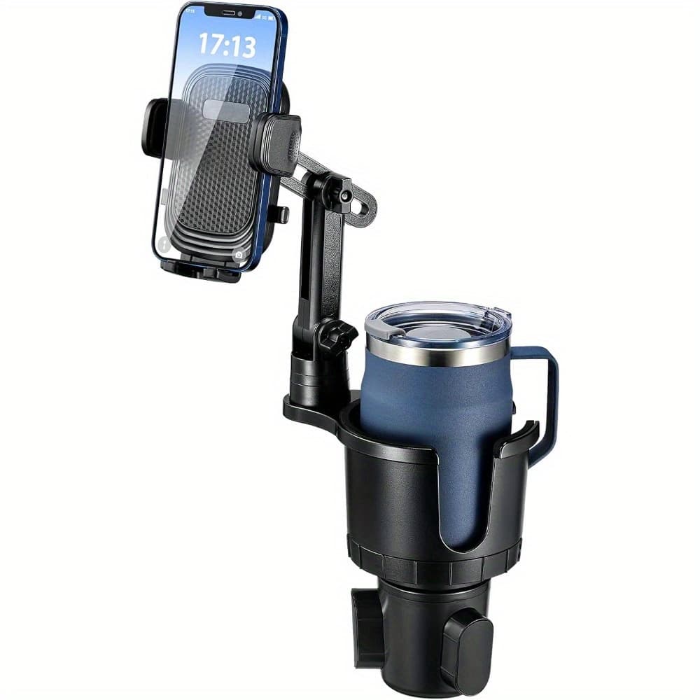 TEMU 1pc Cup Holder Phone Mount For Car, Upgraded 2in 1 Car Cup Phone Holder Expander With , 360 Degree Rotation, This Hill Cup Phone Holder For Car Compatible Iphone, & All Smartphones