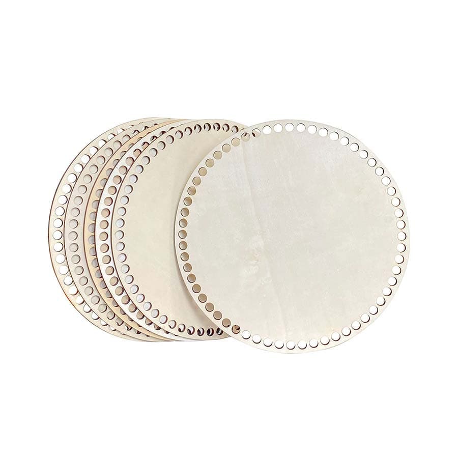 TEMU 10 Wooden Bottom Crochet Basket Bottom With Pre-drilled Round Woven Basket Bottom For Crafts And Hand-made Storage Baskets