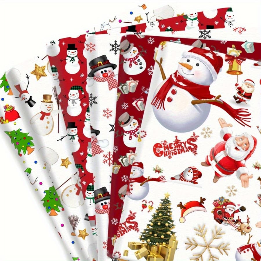 TEMU 6pcs Christmas Snowman Quilting Fabric Pre-cut For Crafts, Doll Clothes, Quilting Projects Christmas Crafts, Collection, Craft Projects