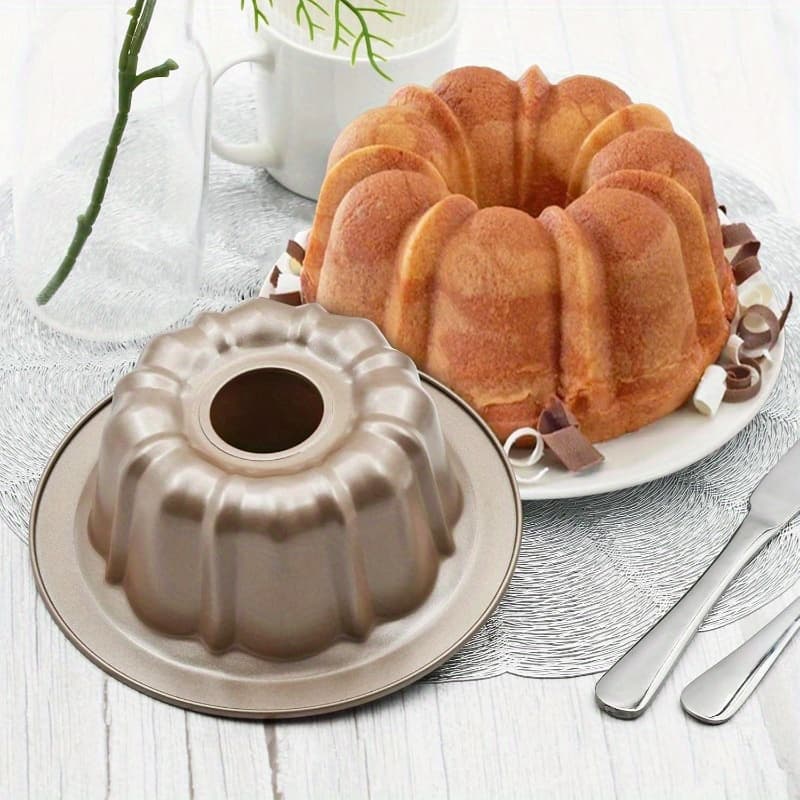 TEMU Carbon Steel Round Tube Flower Shaped Cake Baking Mold, Non Baking Mold, Circular Cake Baking Mold, Suitable For Cupcakes And Chocolate Mousse Cakes