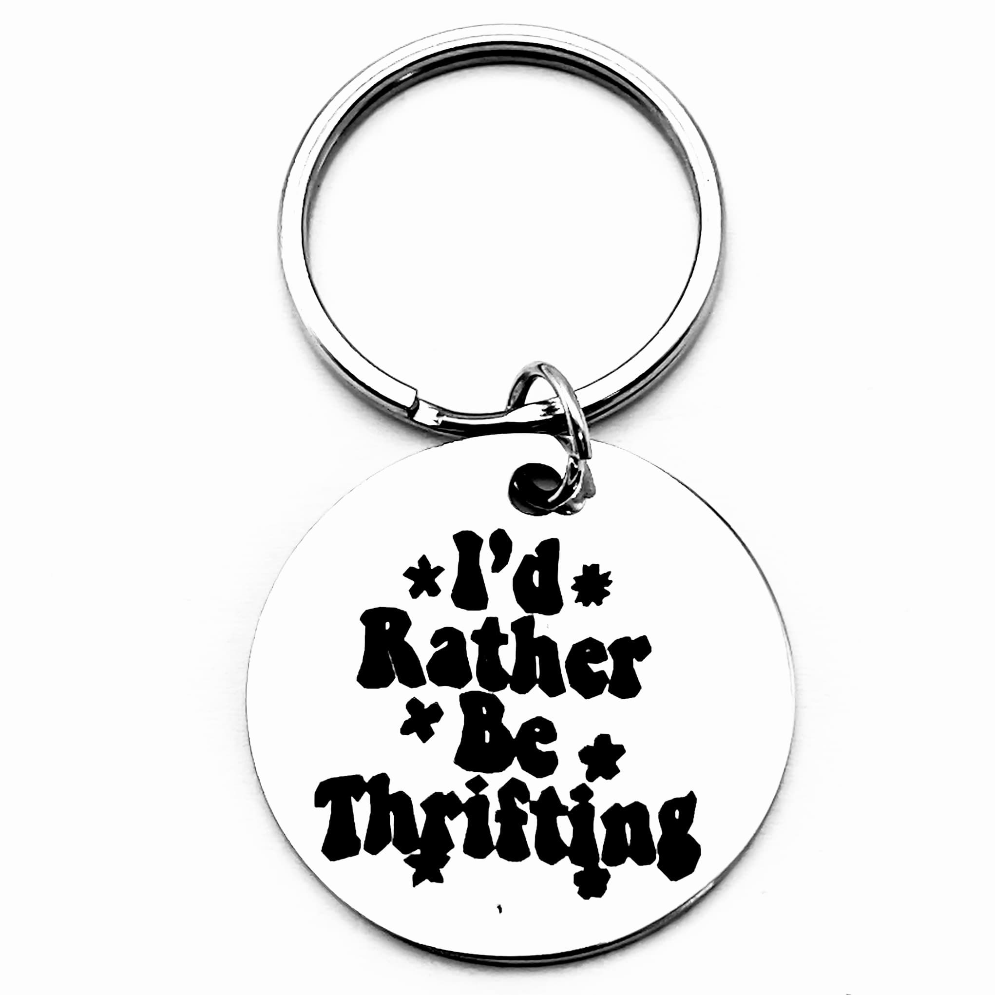 TEMU Id Rather Be Stainless Steel Keychain, Creative Accessory, Perfect Gift For