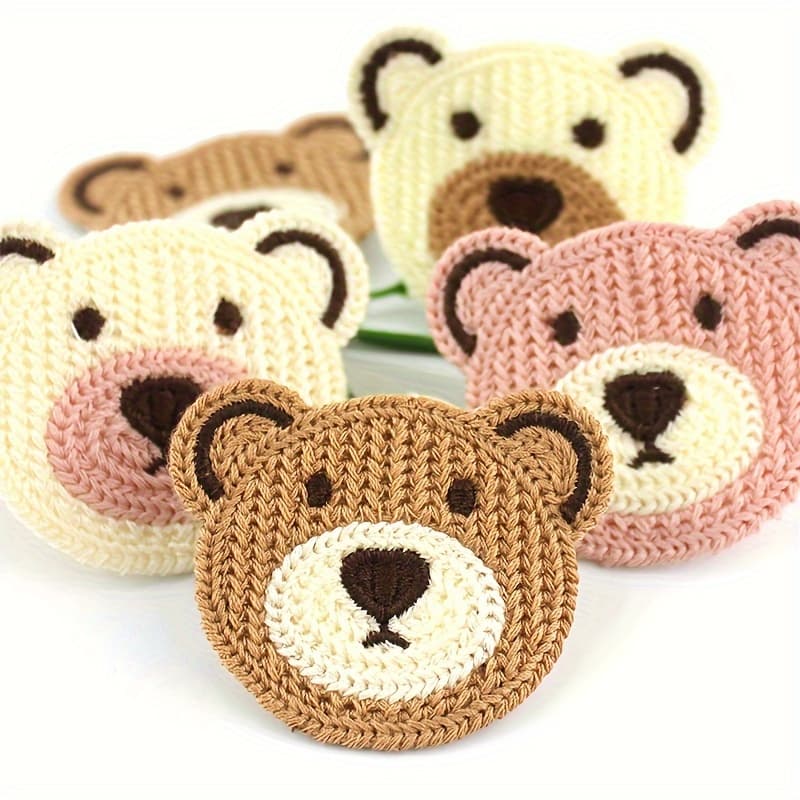 TEMU 16 Cute Cartoon Bear Embroidery Patches For Diy Hair Clips And Clothing Decoration