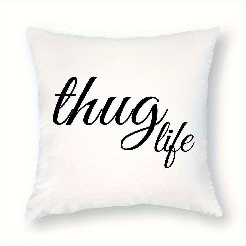 TEMU Cushion Cover Featuring A Thug , Perfect For Home Decor In Bedrooms, Offices, Sofas, Couches, And Cars. Ideal As A Gift Or For Party Decorations