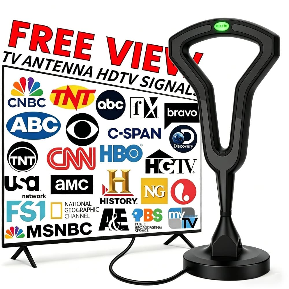 TEMU 2026 Upgraded For Smart Ai-driven Ultra-long Range Indoor Tv Antenna Compatible For Smart And Tvs, 4k/1080p Hd With Vhf/uhf Tuner, For Free Channels, For Theater, For , For Smart Antenna
