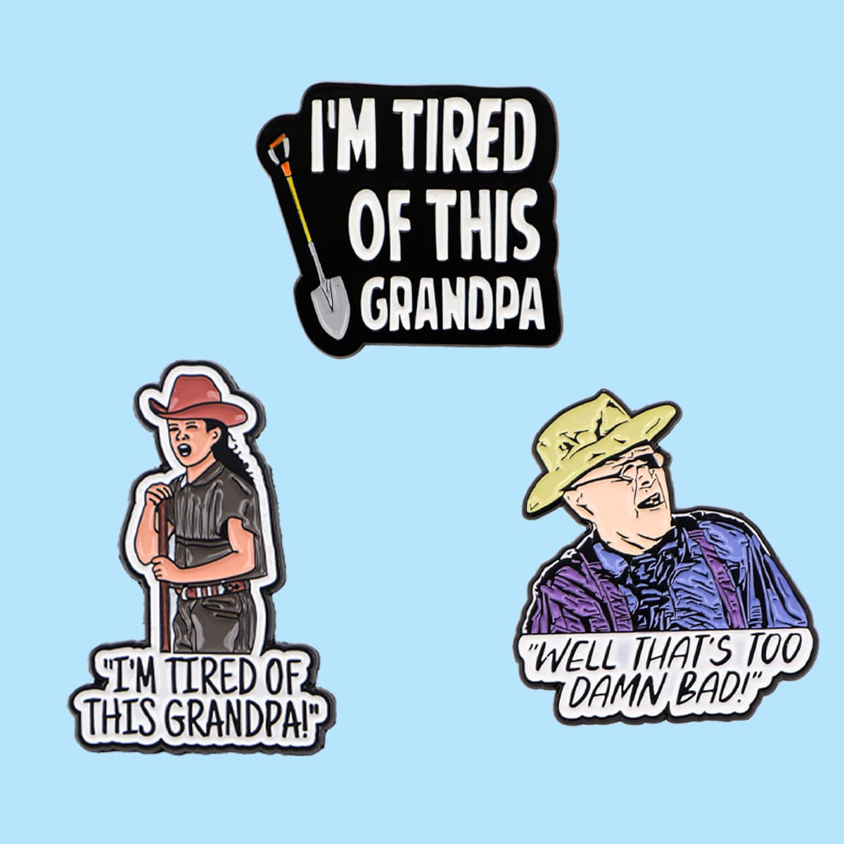 TEMU 3pcs/set I Am Of This Grandpa Cartoon Lapel Pins Enamel Pin For Backpacks Briefcase Badges Brooch For Clothes Additions Fashion Gifts