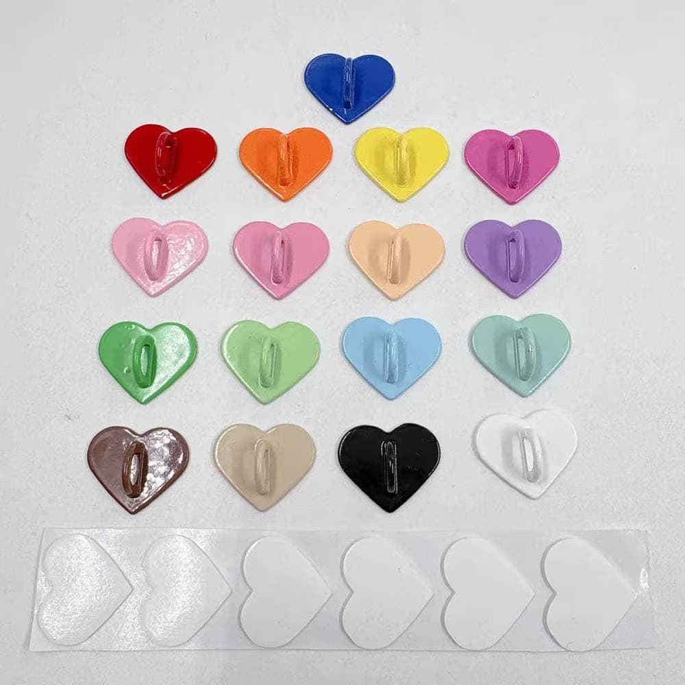TEMU 30pcs Handmade Multicolor Heart-shaped - Shiny Diy Fasteners Suitable For Bags, Cups, Phone Case Accessories - Random Colors (,,,,) - Handcrafted Caps For Crafting & Repairs