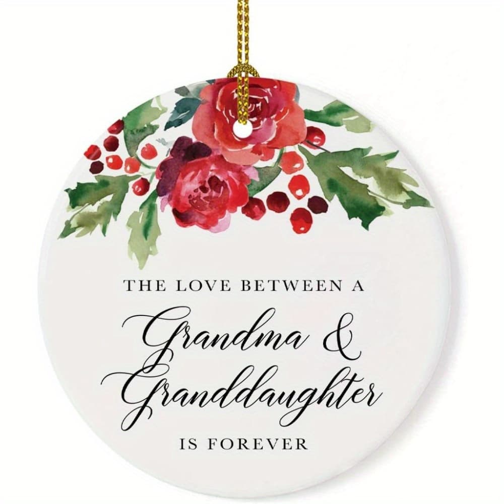 TEMU 2d Flat, Not 3d - Granddaughter's Love: Acrylic Christmas Tree Ornament With "grandma & Granddaughter" , No Power Needed Keepsake Gift For Holiday Memories Decorative Photo Frame, 2d Flat