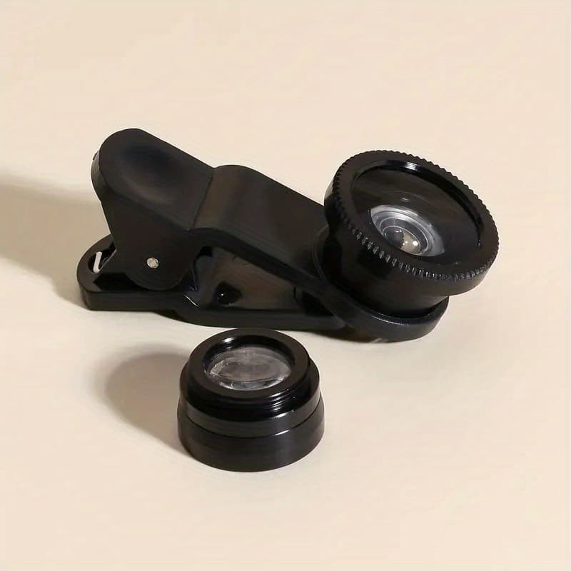 TEMU 3-in-1 Universal Clip-on Phone Lens Set- Wide Angle, Macro, Fisheye Lenses For Phones- High-end Phone Accessories For Photography Experience