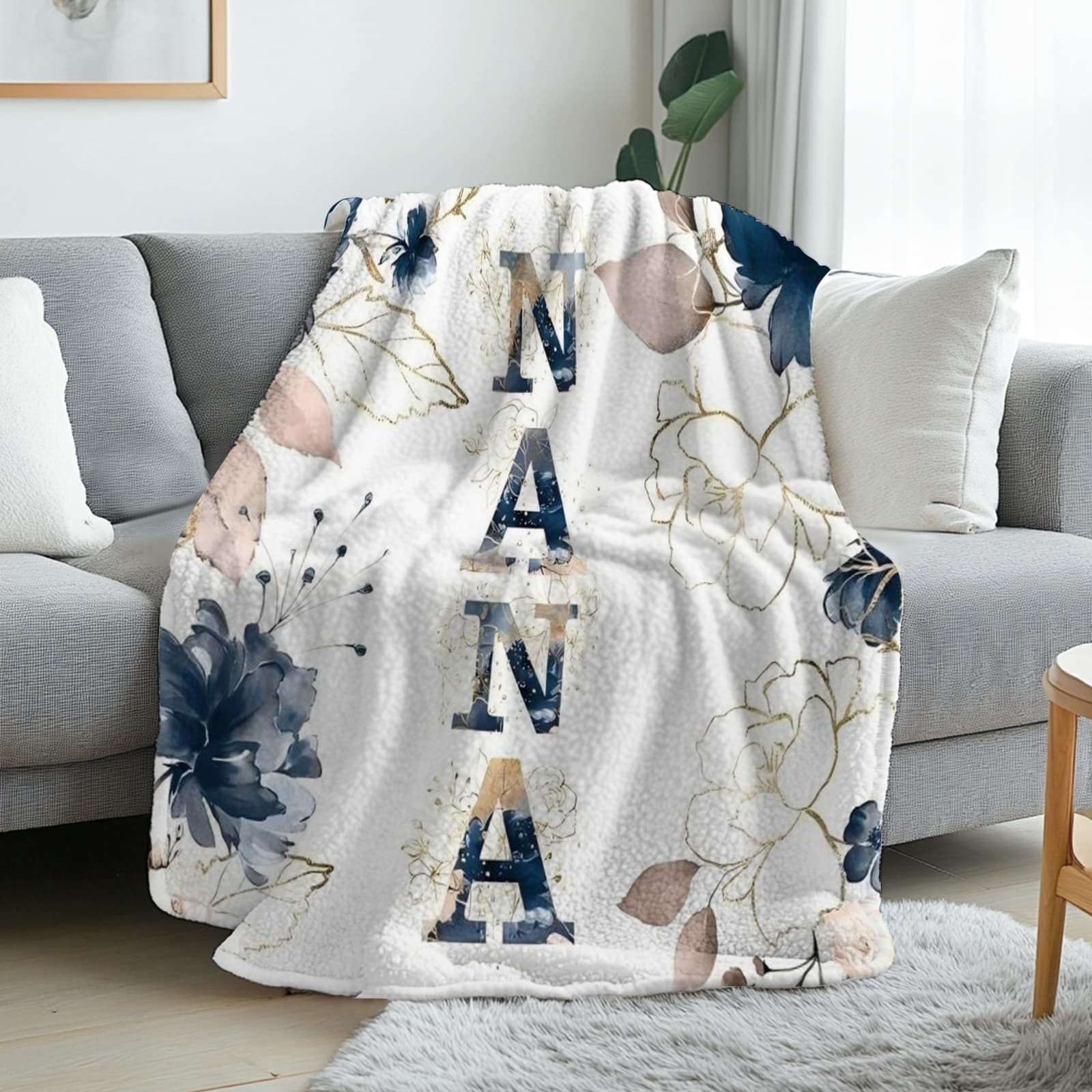 TEMU 1pc Floral Soft Warm Flannel Blanket - Elegant Multicolor Flower Bedspread Suitable For Sofa, Bed, Living Room - - Cozy Bed Covering, Machine Washable, Christmas & Fall Decorations, 280gsm