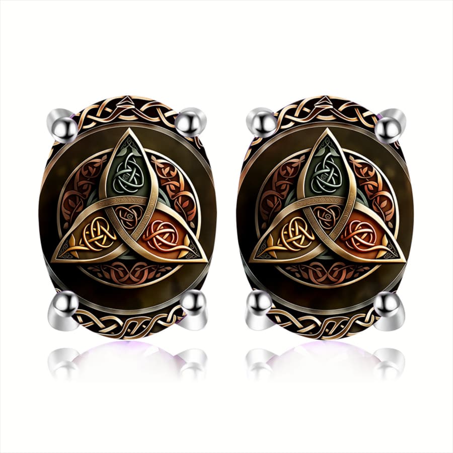 TEMU 2pcs Celtic Knot Earrings Suitable For - Symbol Jewelry, Mythical Knot, Theme Elegant & Luxurious Celtic Knotwork Earrings For Casual Attire, Christmas, Valentine' Gifts, Accessories (no Plating)