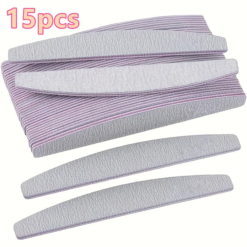 TEMU 15pcs Nail File Set, 100/180 Sandpaper Nail Buffer, Professional Nail Gel Nail Polish Art Tool, Fragrance-free ，for Toenail& Foot Clean