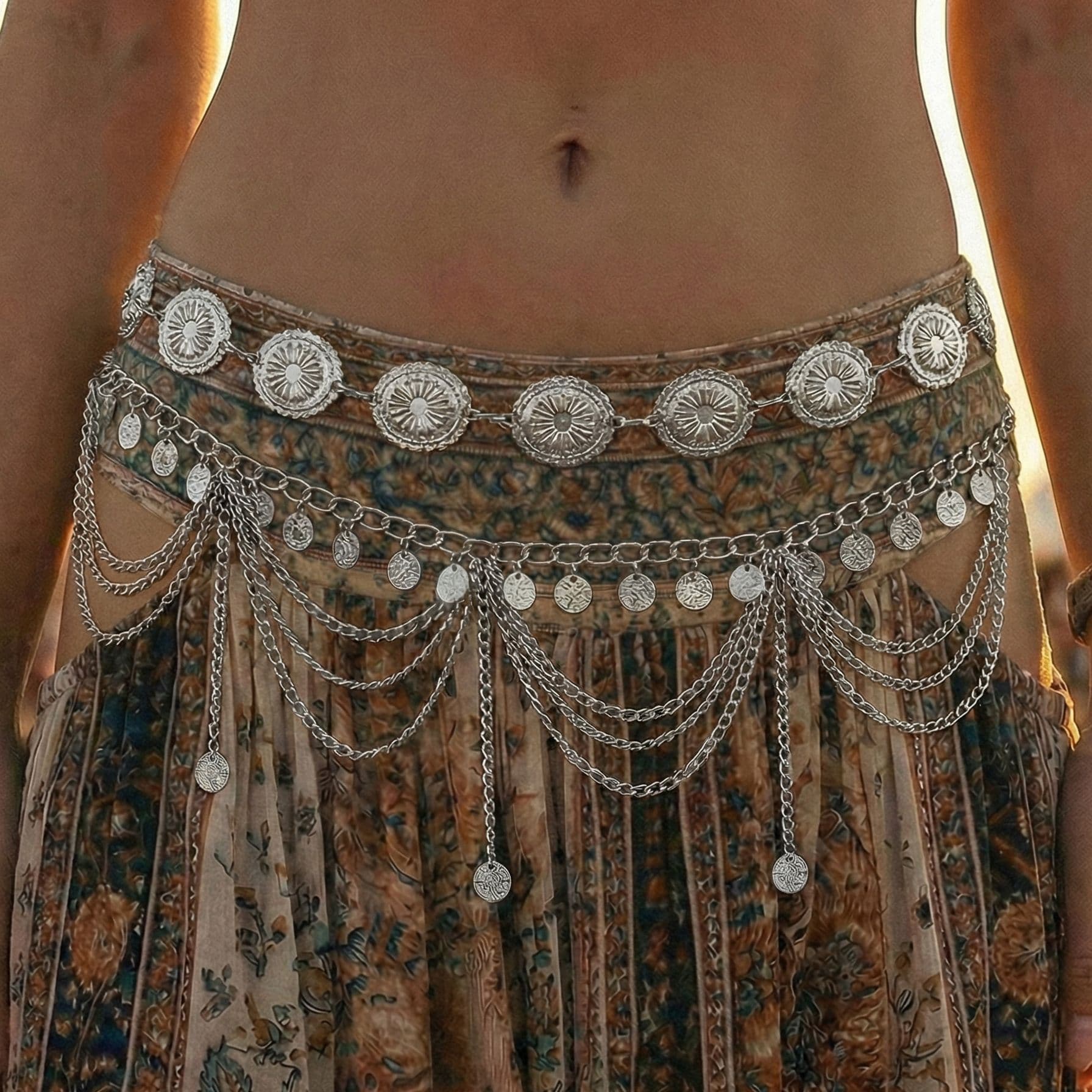 TEMU Ethnic Style Vintage Tassel Waist Chain Women's Accessory Fashion Jewelry