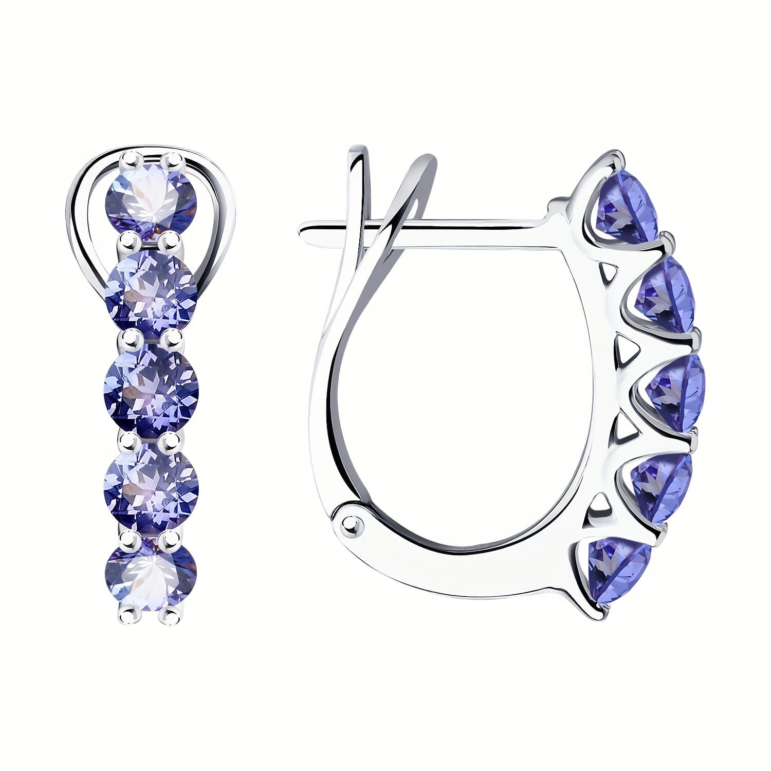 TEMU [tanzanite Earring] 2mm Tanzanite Sterling Silver Cubic Earring| 925 Fashion Jewelry