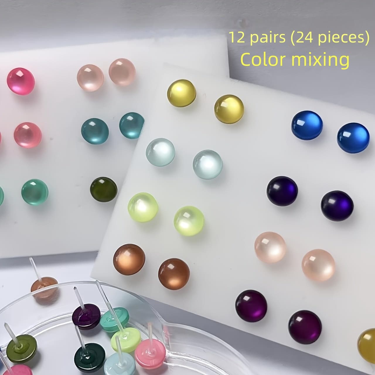 TEMU 12/16/24 's Eye Earrings With Easy Resin Earrings, Without Battery