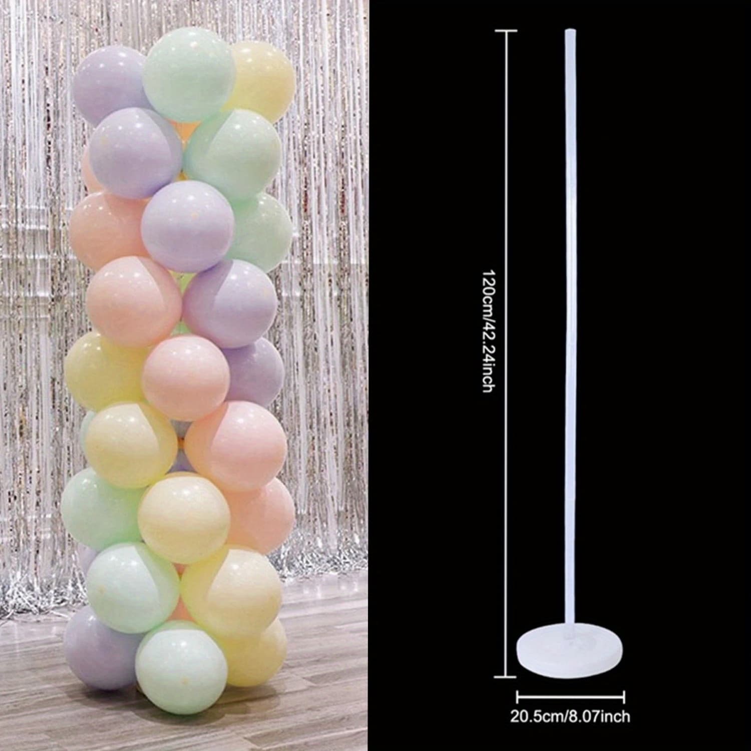 TEMU 1set Balloon Column Kit Set Balloon Column Stand With Base And Pole, Adjustable Balloon Arch Tower Pillar Kit For Wedding Birthday Party Shower Graduation Decorations