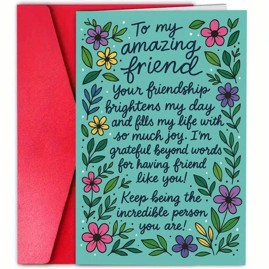 TEMU 1pc Beautiful Friendship Greeting Card With Perfect For Thanking On Birthdays Or To Show Appreciation