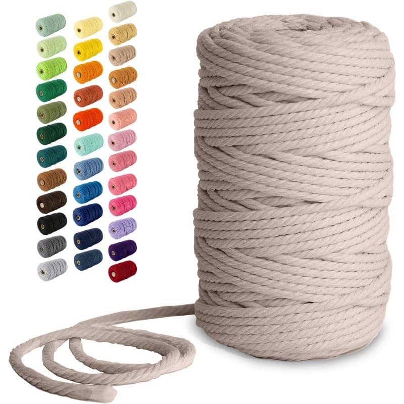 TEMU Macrame Cord - 4mm 109 Yards Yarn Rope, String For Crafts, Perfect For Macrame Wall Hanging, Christmas Decr