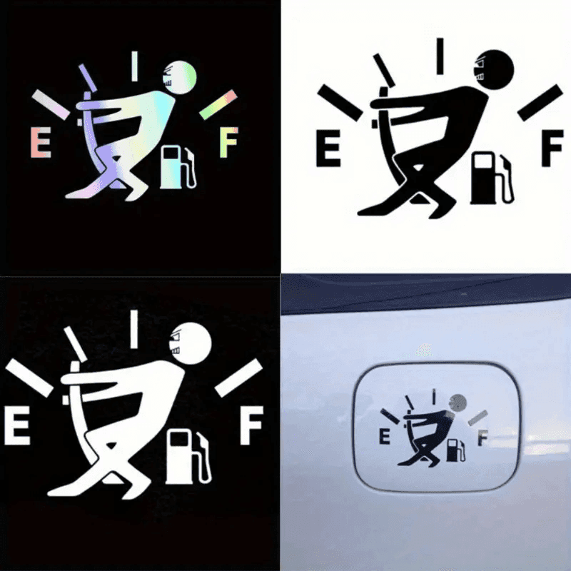 TEMU 3pcs Consumption Stickers, Ef Fuel Tank, Reflective Car Stickers, Fuel Tank Table Car Stickers