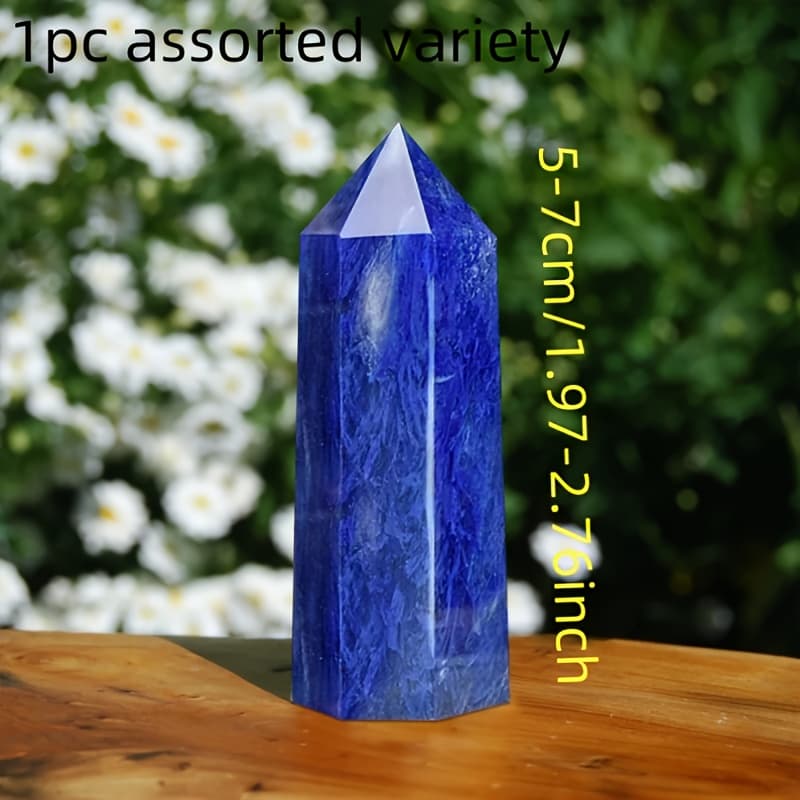 TEMU 1pc Blue Sapphire Quartzobelisk Towers Are Perfect For Crystal , Home Decoration, Office Decoration, And As Gifts For Birthdays Or Holidays.