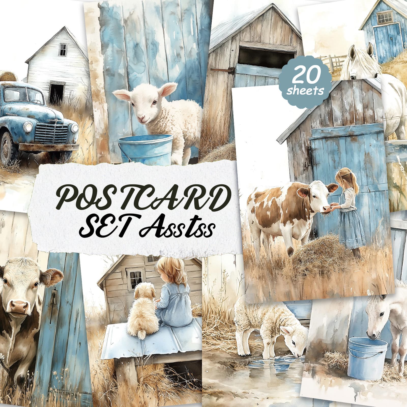 TEMU Set Of 20 Assorted Vintage Light -themed Postcards Measuring 4x6 Inches, Featuring Classic Pinup Illustrations. Ideal For Scrapbooking And Crafting As Collectible Decorative Art Cards