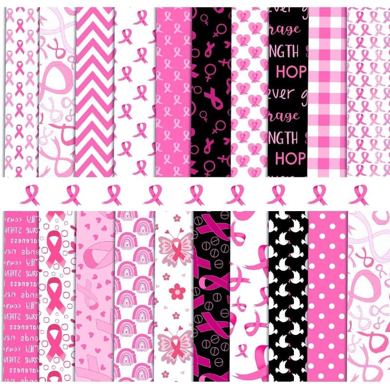TEMU 50pcs 10x10cm (3.9x3.9in) Pink Series Rainbow And Ribbon Printed Handmade Fabric, Hand-pieced Quilt Strips Craft Materials, Includes Assorted Patterned Sets
