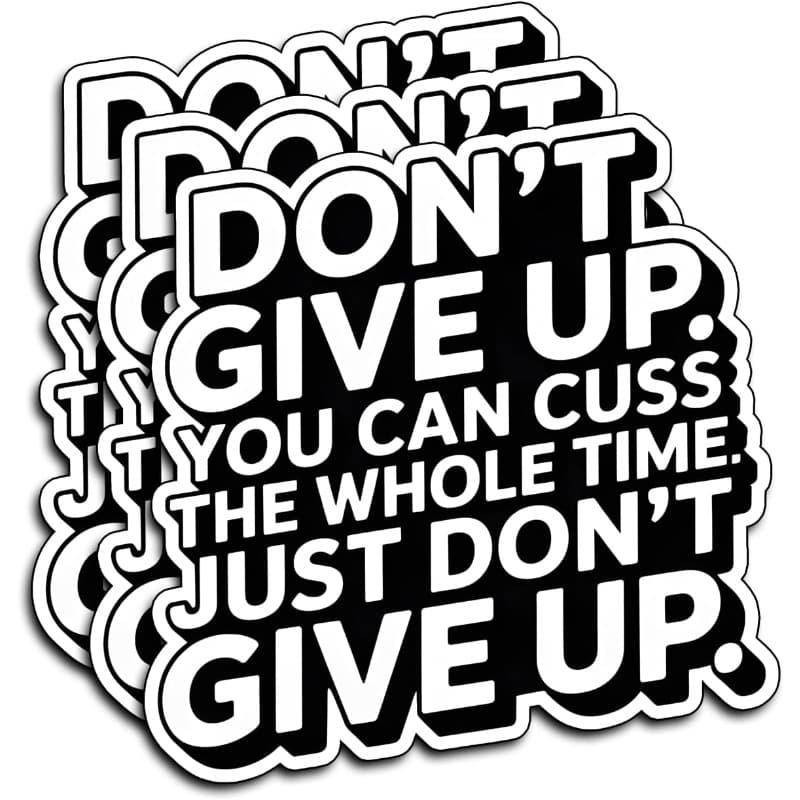 TEMU Do Not Give Up You Can The Stickers Funny Humor Motivational Inspirational Gifts, Vinyl Decals Water Bottle Hard Hat Phone Laptop 3in, Motivational Gifts, Selfadhesive Stickers, Quirky Quotes