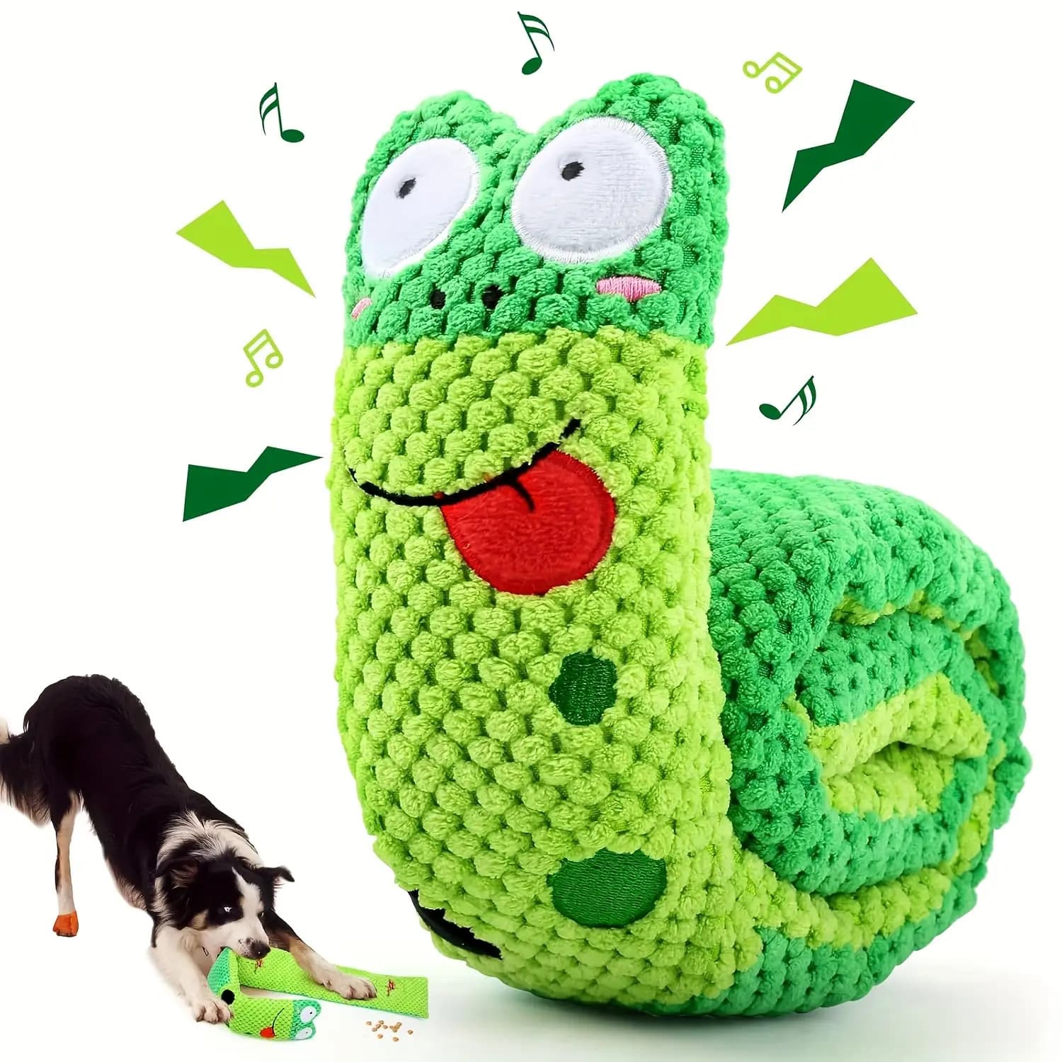 TEMU Interactive Sound Toy, Large Cartoon Design Dotted Frog Pet Toy, Durable Chew Dog Toy, With Eyes, Suitable For Types Of Dogs - No Batteries Needed, Safe Teething Companion, Pet Game Additions