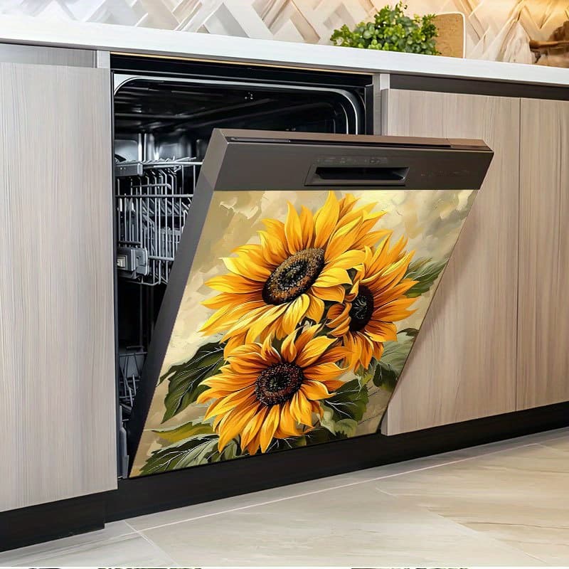 TEMU 2d Flat - 2d Flat - 2d Flat Sunflower Stickers Are Perfect For Such As Dishwashers, Washing Machines, Refrigerators, Cabinets, Room Doors, Bedrooms, Kitchens, Offices, Etc. Are Designed In A 2d