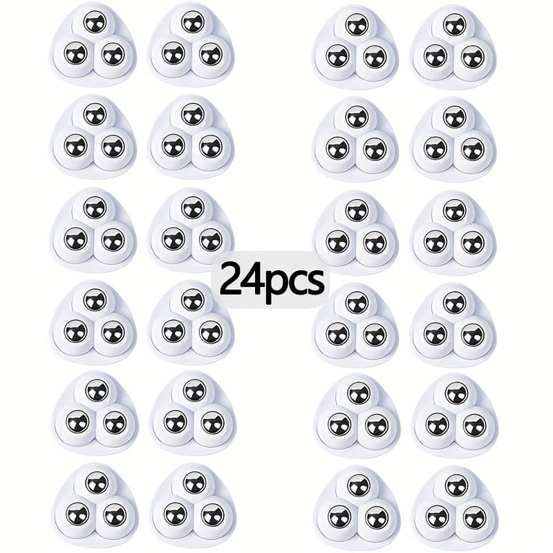 TEMU 24pcs Bearing Self-adhesive Wheels | 360 Degree Rotating, , , Sturdy Structure, Universal Wheels For Home Office And Projects, Abs Material