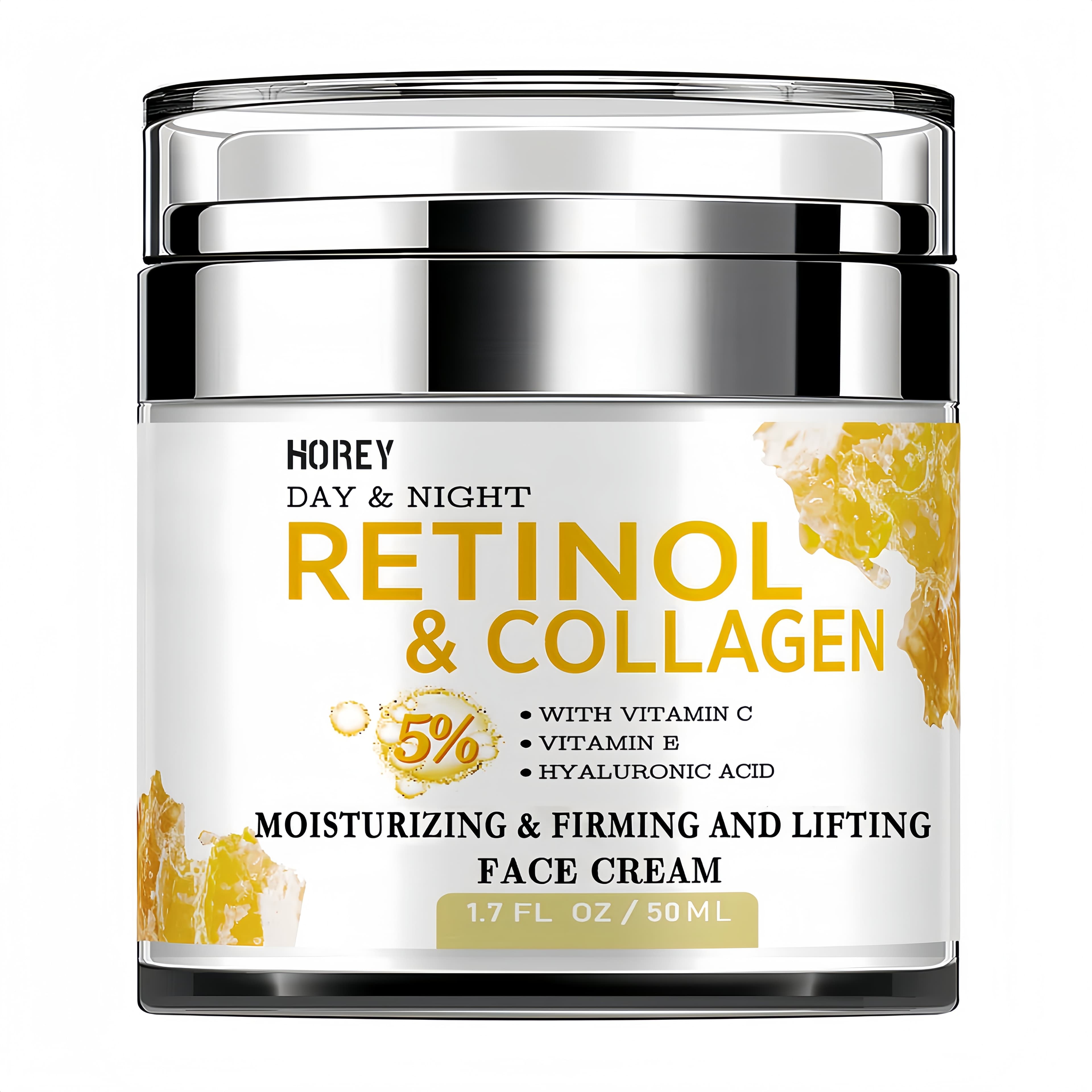 TEMU 50g Retinol And Hyaluronic Acid Cream, Skincare Facial Moisturizer, Smoothes , Skin Care For Neck, And Brightening, Day And Night Daily Moisturizer, Suitable For Dry, Rough Skin, Radiance