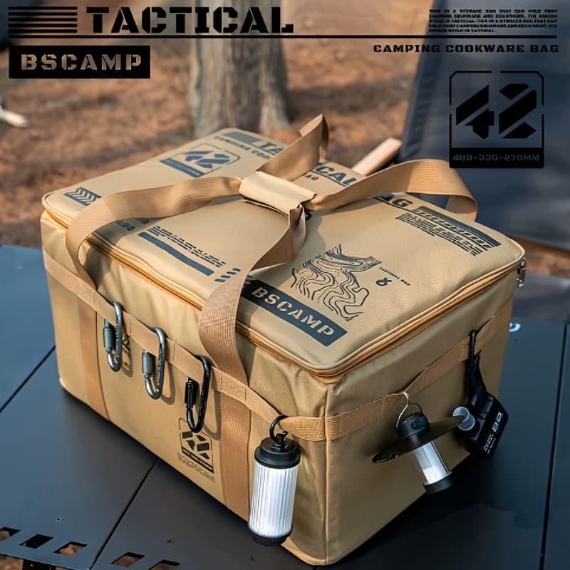 TEMU A Multifunctional Outdoor Storage For Camping Gear, Made Of Oxford Cloth, Portable, Durable, And Easy To Clean, With A Large Capacity For Picnic Kitchen Supplies And Outdoor Activities