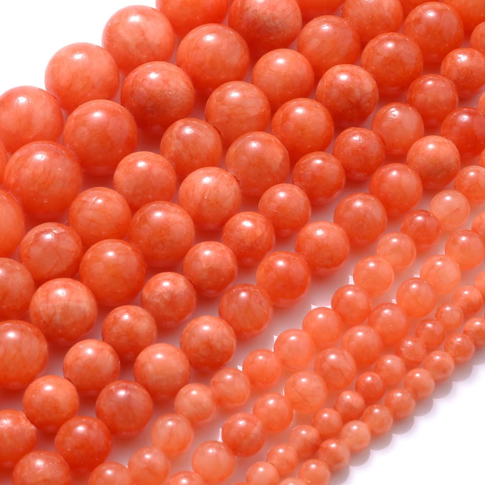 TEMU Orange Natural Stone Beads - Loose Beads For Jewelry Making, Bracelets, Necklaces, Diy Crafts, Birthday/anniversary Gifts - Durable & Versatile Bead Strands, Craft Beads 4/6/8/10/12mm, Gift