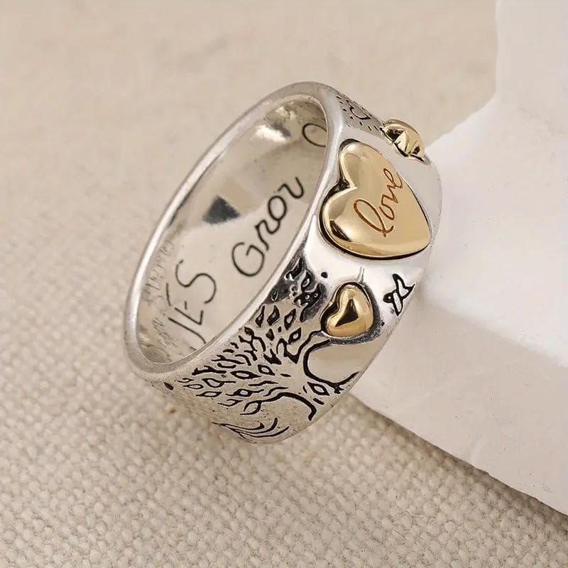 TEMU Fashion Creative Graffiti 2 Tone Ring For Women Daily Casual Punk Hip Hop Style Jewelry Accessories Unique Gifts