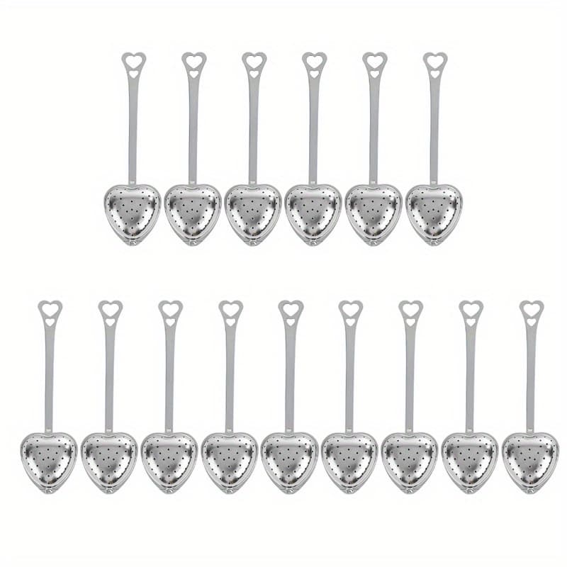TEMU 15pcs Stainless Shaped Tea Infusers Multifunctional Tea Brewing Spoon With Long Handle Fine Mesh Strainer Spoons For Loose Leaf Tea, Perfect For Kitchen Use