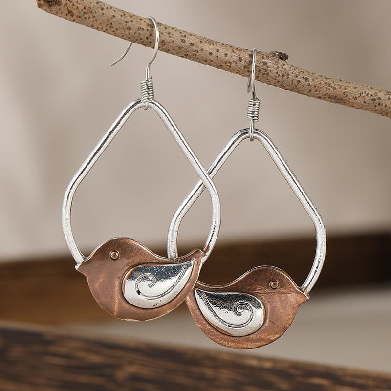 TEMU Creative Retro Vintage Cute Bird Pendant Earrings, Fun Jewelry Additions For Women's Holiday Parties, Perfect Gifts For
