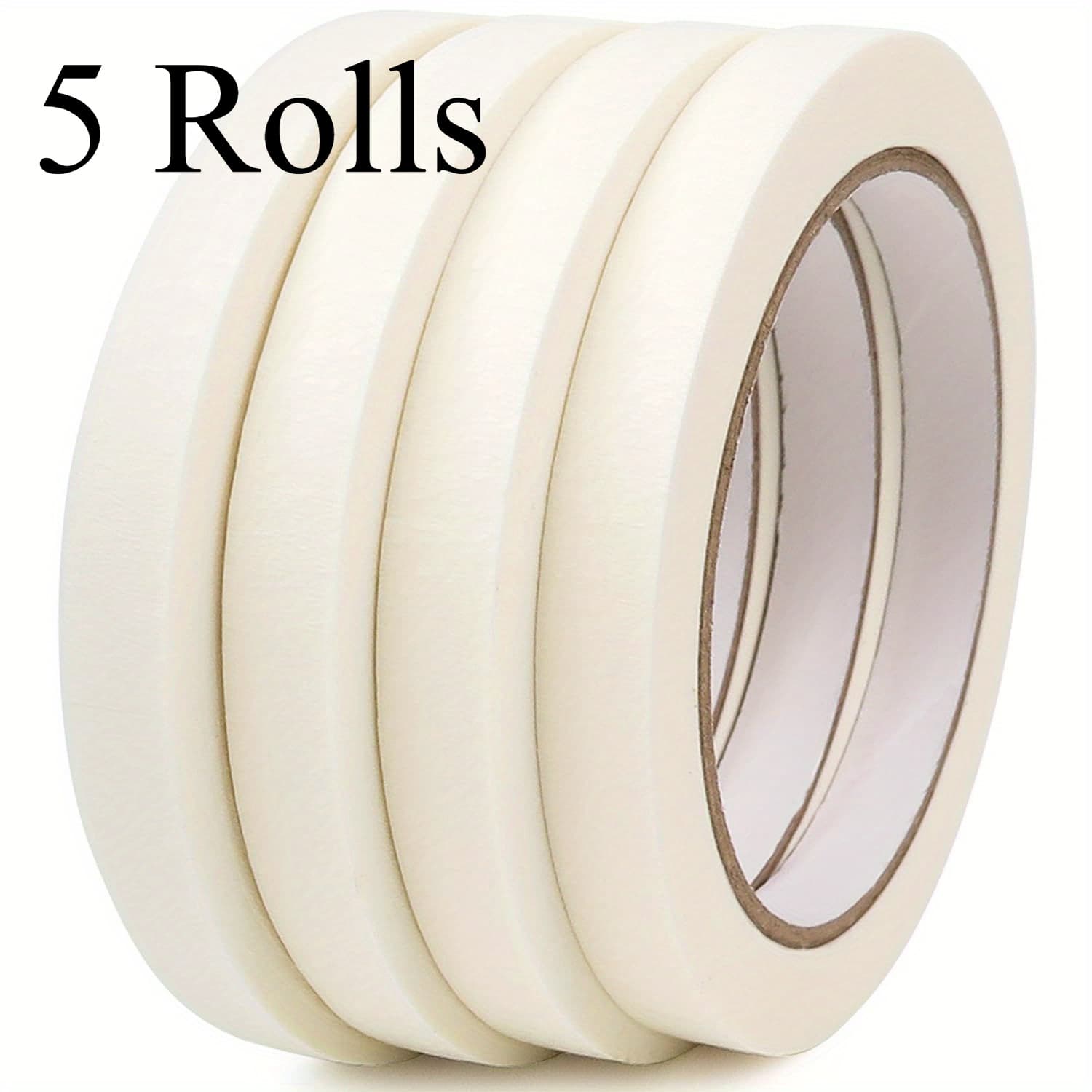 TEMU 5 Rolls Artist's Tape - 20m/roll, Ideal For Watercolor Paper, Canvas, , Framing, Painting, Watercolor, Console Art Tape - 0.40 Inch Wide Acid- Tape