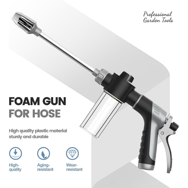 TEMU High Pressure Foam Sprayer For Garden Hose, Foam Gun Car Wash Sprayer With 3.5oz/ 100cc Plastic Soap Dispenser Bottle, Adjustable Nozzle For Gardening, Solar Panel Cleaning, Pet Showering