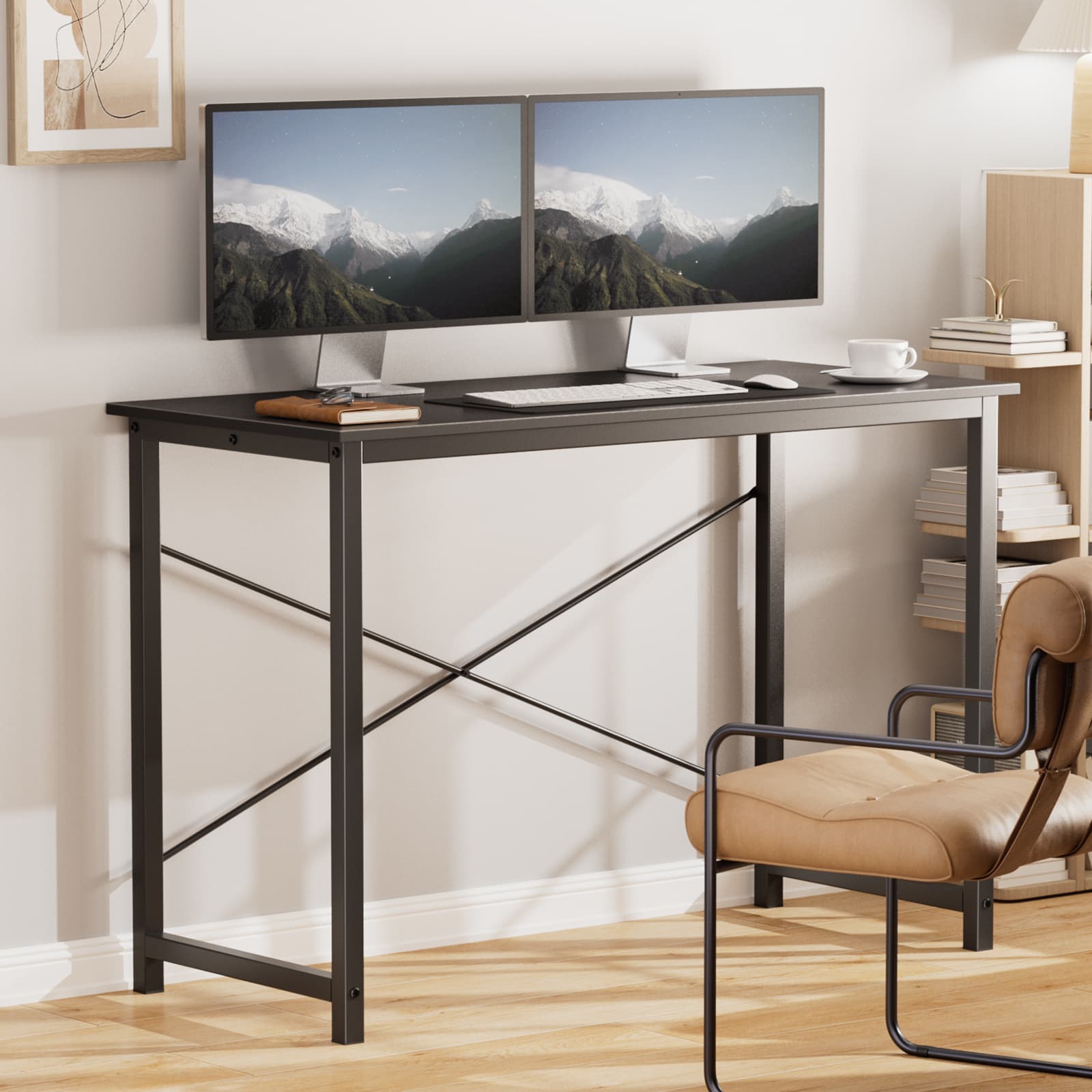 TEMU Desk, Computer Desk, Writing Table, Computer Desk Modern Desk, Suitable For Office Bedroom And Apartment, Fixed Height, Frame