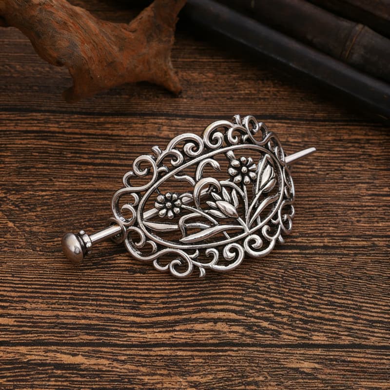 TEMU 1pc Elegant Hollow-out Floral Hairpin For Women - Lightweight Hair Suitable For Weddings, Parties, Casual Attire - Wedding Bridal Gift For Wife, Girlfriend, Sister